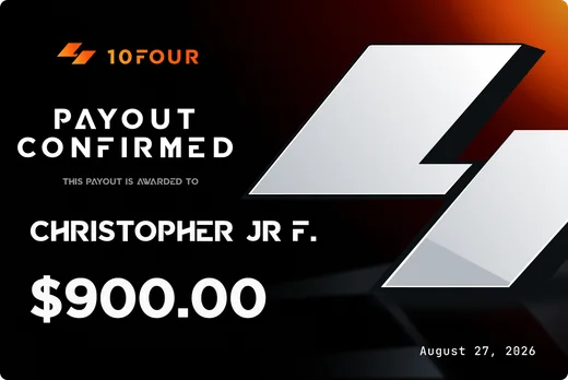 10FOUR payout certificate for Chris