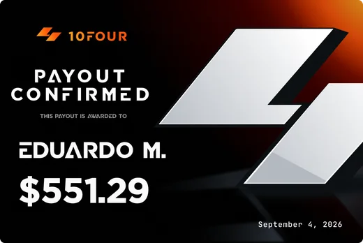 10FOUR payout certificate for Eduardo